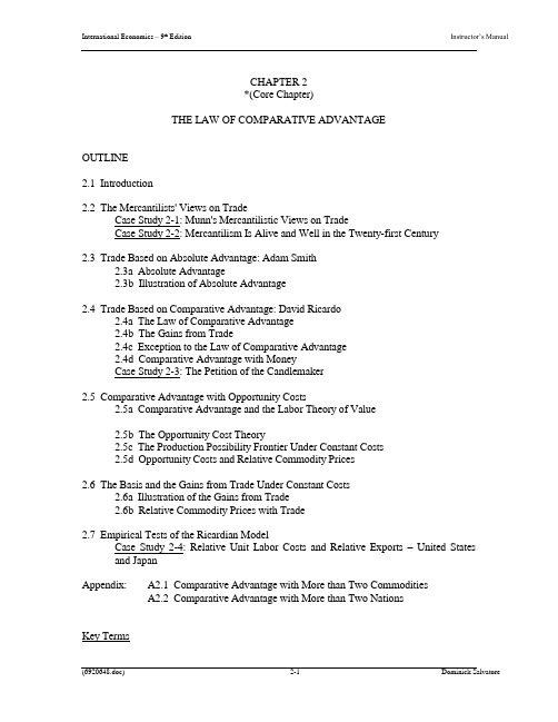 国际经济学第九版英文课后答案 第二单元