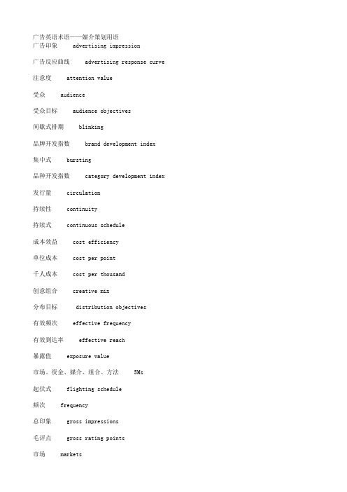 广告英语术语