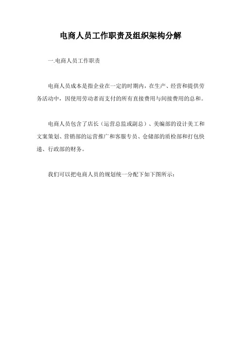 电商人员工作职责及组织架构分解【最新版】