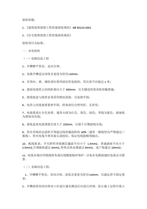 住宅装饰装修工程质量验收规范