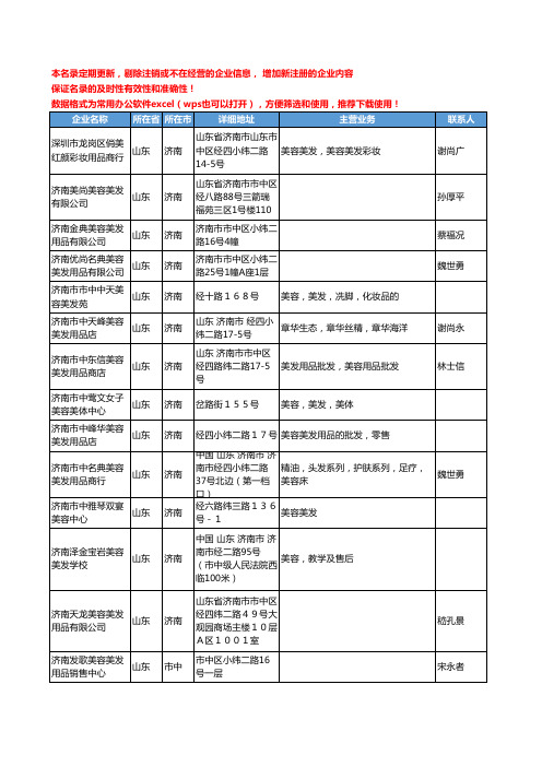 2020新版山东省美容美发工商企业公司名录名单黄页联系方式大全487家