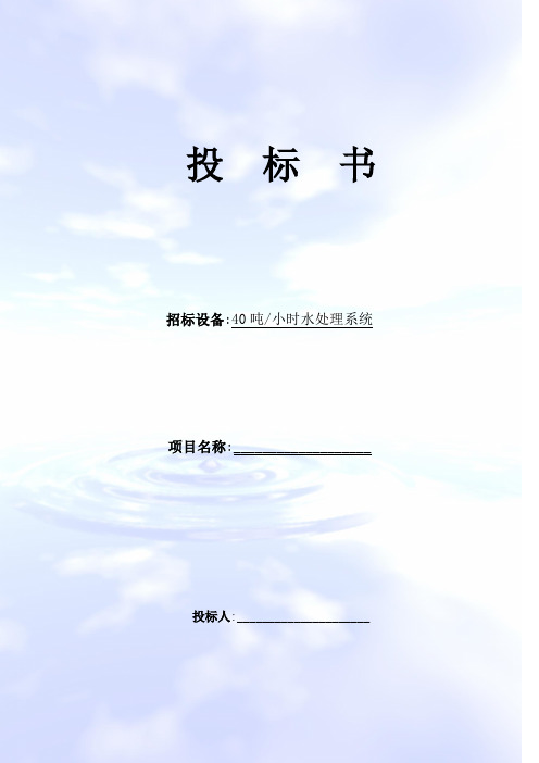 某啤酒厂水处理投标书