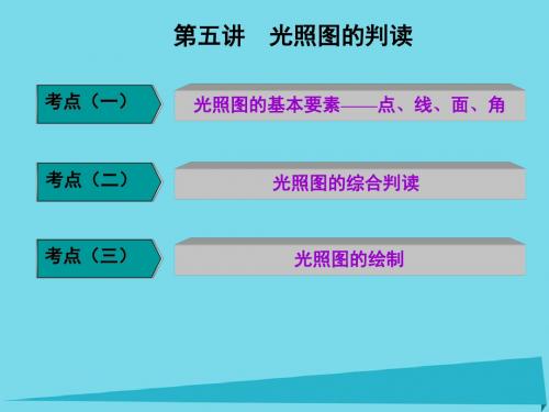 高三地理复习第一部分第一章 宇宙中的地球第五讲 光照图的判读课件