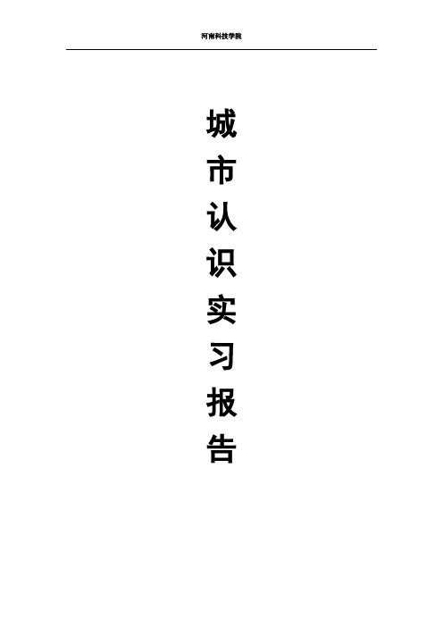 城市认知实习报告