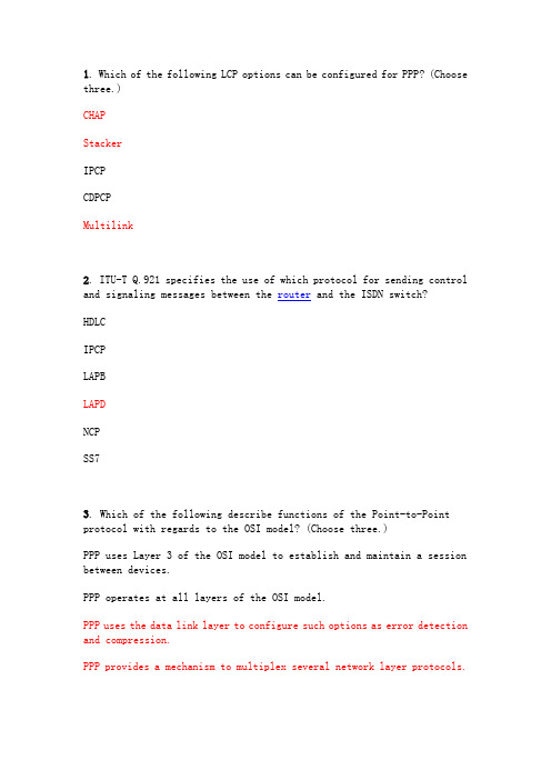 CCNA 4 Practice Final Exam Answer V3.1