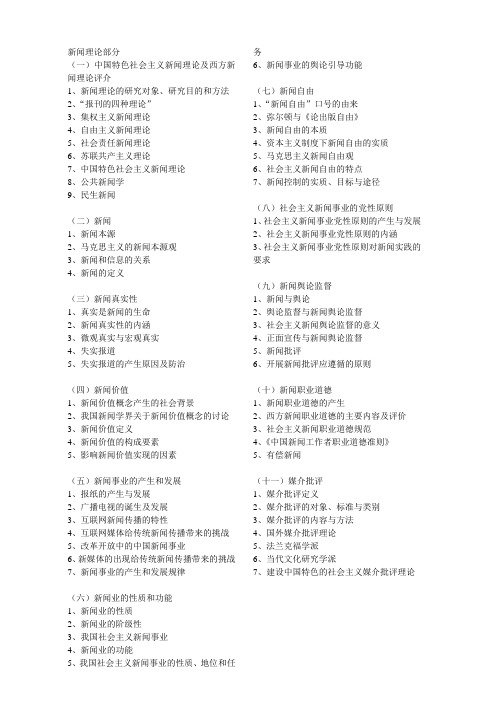 新闻理论包括