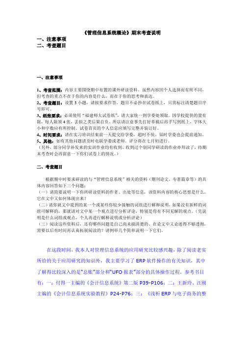 MIS期末考查说明