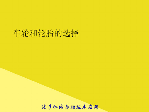 车轮和轮胎的选择PPP文档(最全版)