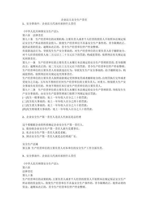 企业法人安全生产责任安全生产