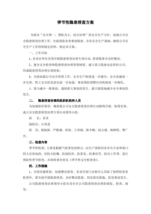 1525.季节性隐患排查方案