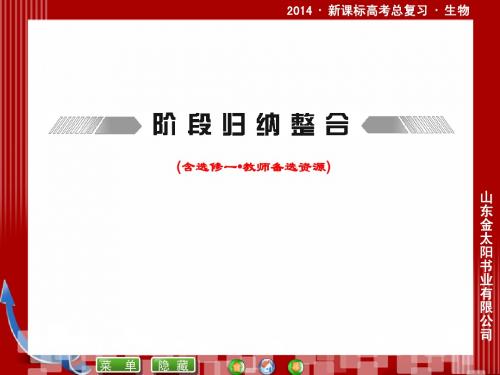 2014届新课标高考生物总复习同步课件：选修一 阶段归纳整合