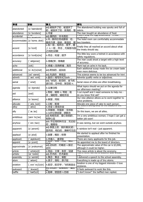 百词斩四级词汇表