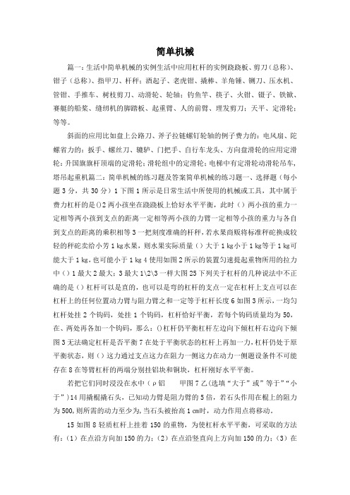 最新-简单机械 精品