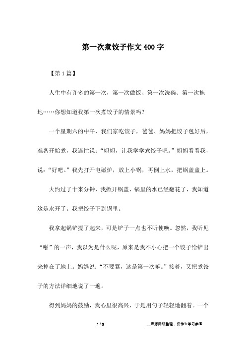 第一次煮饺子作文400字