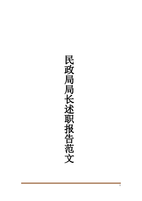 民政局局长述职报告范文