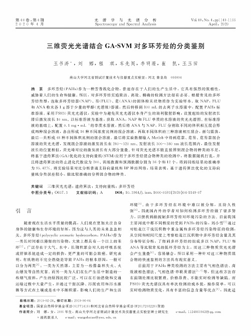 三维荧光光谱结合ga-svm对多环芳烃的分类鉴别