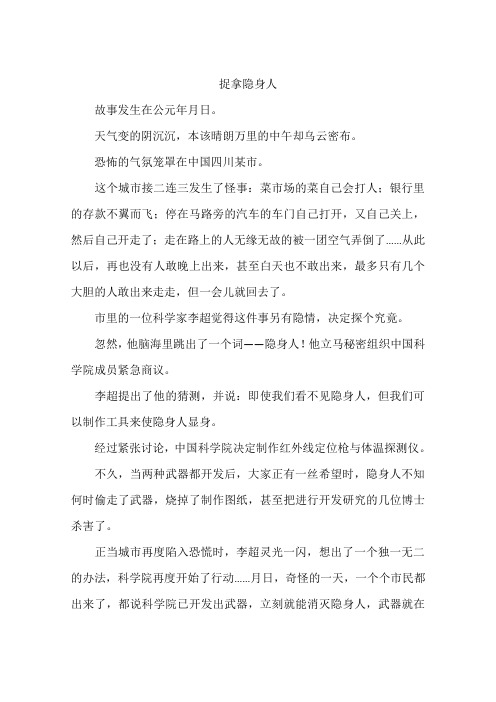 捉拿隐身人-作文