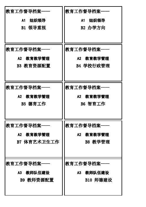 教育督导工作档案封面