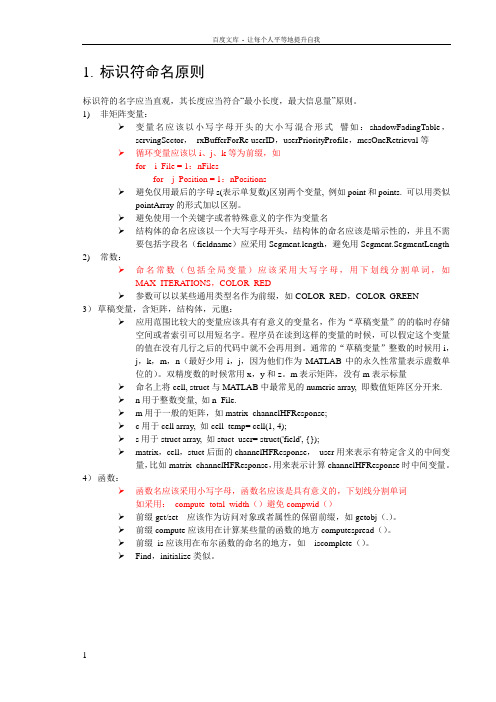 matlab代码规范