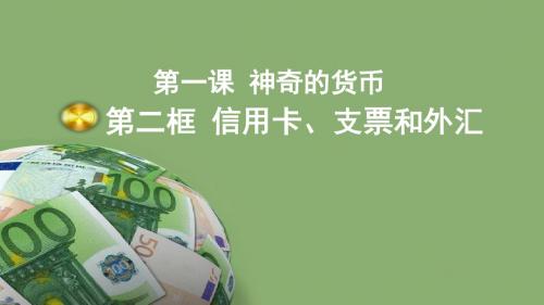高中政治必修一第一单元第一课第二框《信用卡、支票和外汇》教学PPT(18张)