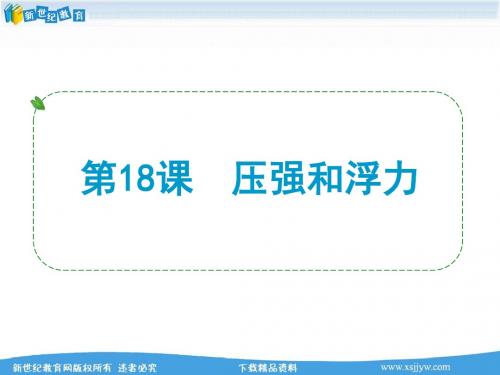 2014年浙江省中考科学第一轮复习第18课压强和浮力(ppt word练习)