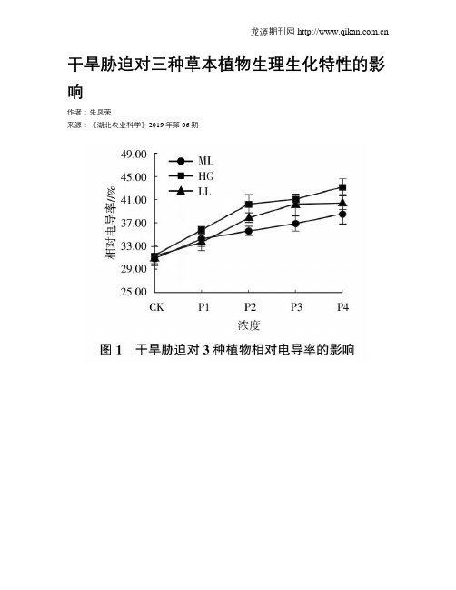 干旱胁迫对三种草本植物生理生化特性的影响