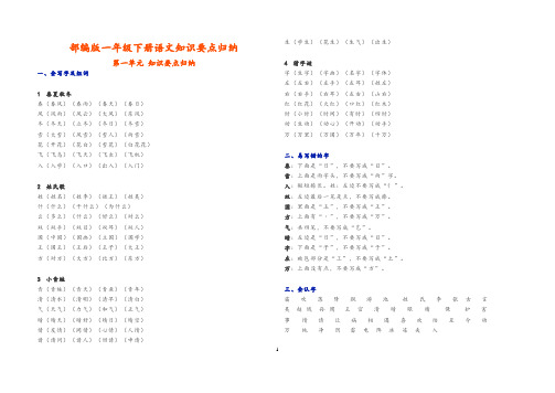 (完整word版)部编版一年级下册语文知识点归类(可直接打印)