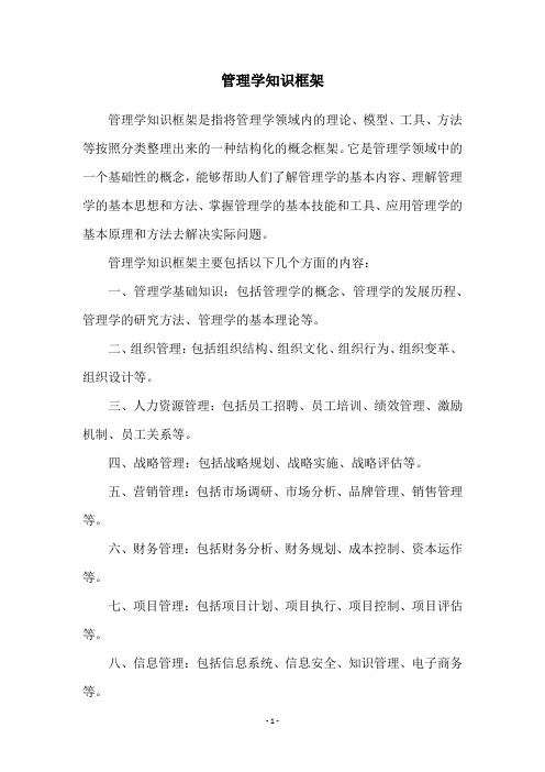 管理学知识框架