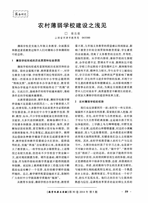 农村薄弱学校建设之浅见