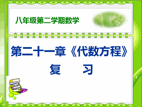 第二十一章《代数方程》复习