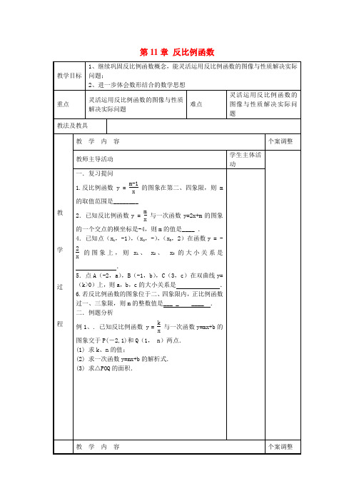 八年级数学下册第11章小结与思考教案2(新版)苏科版