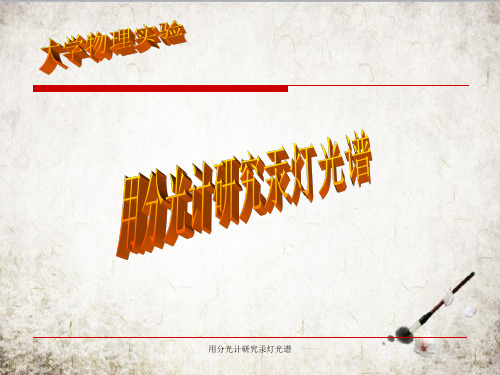 用分光计研究汞灯光谱