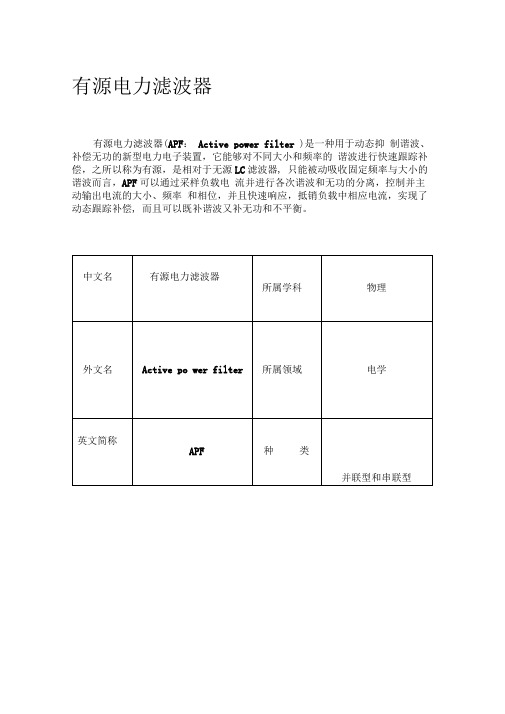 APF有源电力滤波器