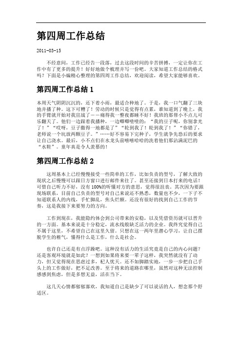 第四周工作总结报告