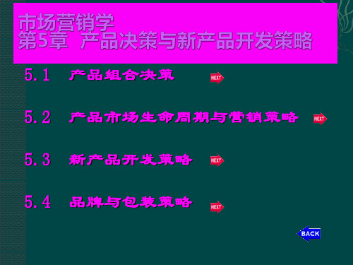 市场营销学第5章-产品决策与新产品开发策略