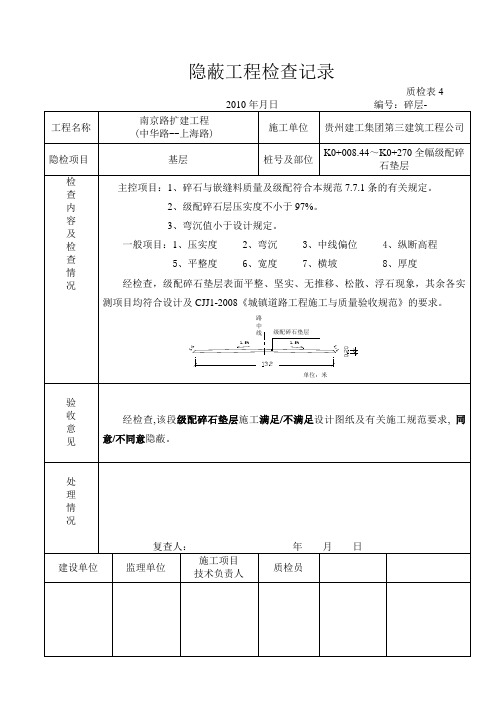 (级配碎石)隐检表