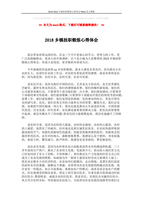2018-2018乡镇挂职锻炼心得体会-word范文模板 (3页)