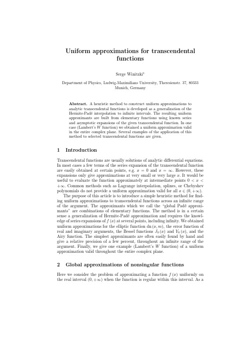 Uniform approximations for transcendental functions