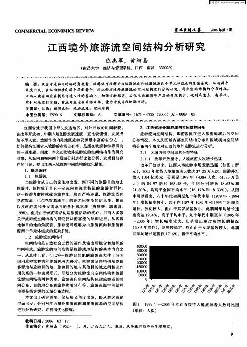 江西境外旅游流空间结构分析研究