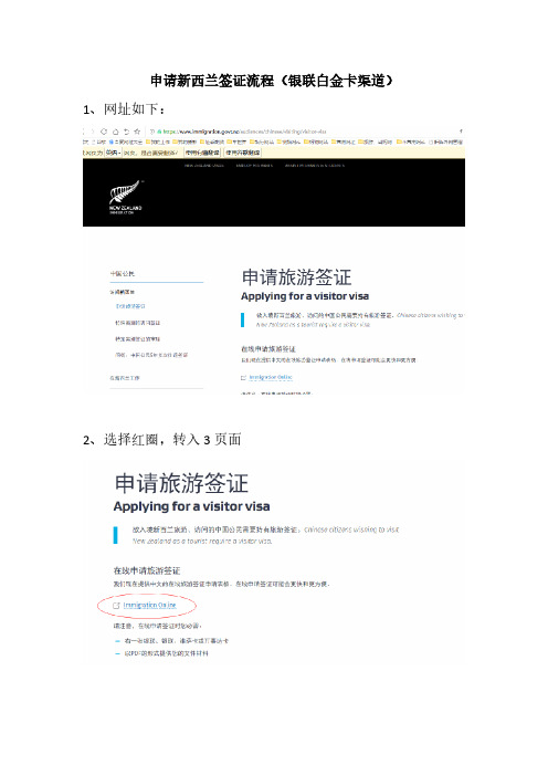 银联白金卡申请新西兰签证流程20180729