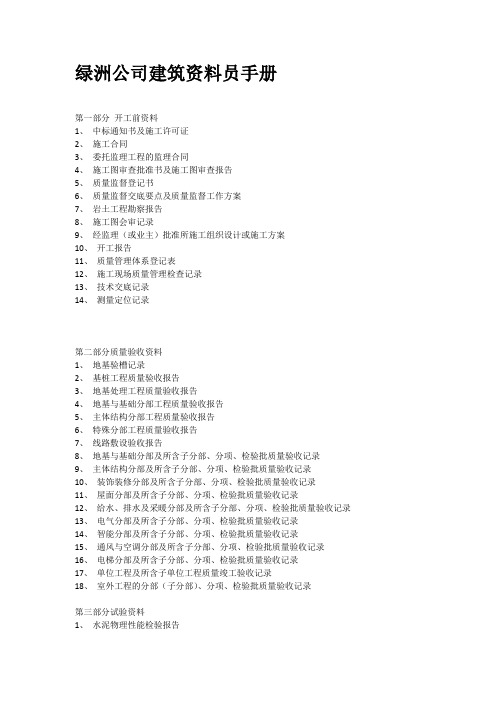 绿洲公司建筑资料员手册
