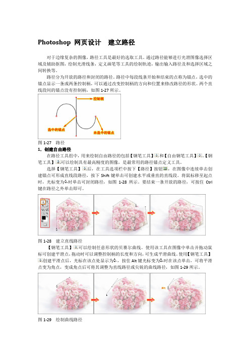 Photoshop 网页设计  建立路径