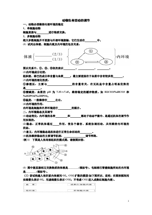 动物生命活动的调节学案