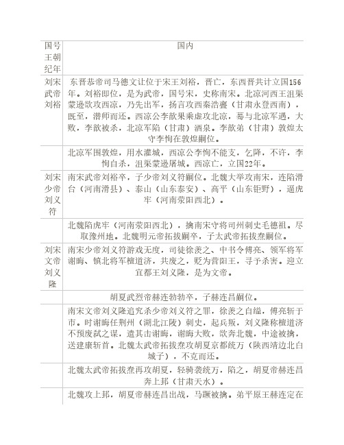 11南北朝大事年表