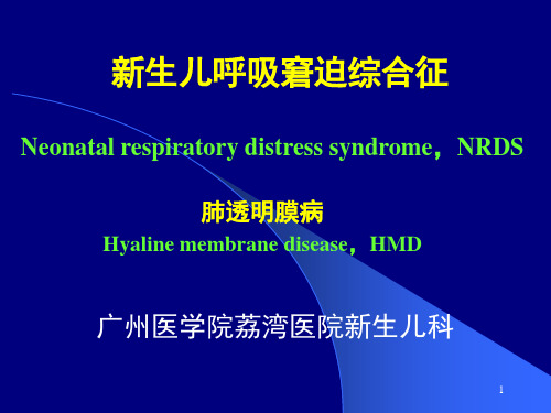 儿科学-新生儿呼吸窘迫综合征