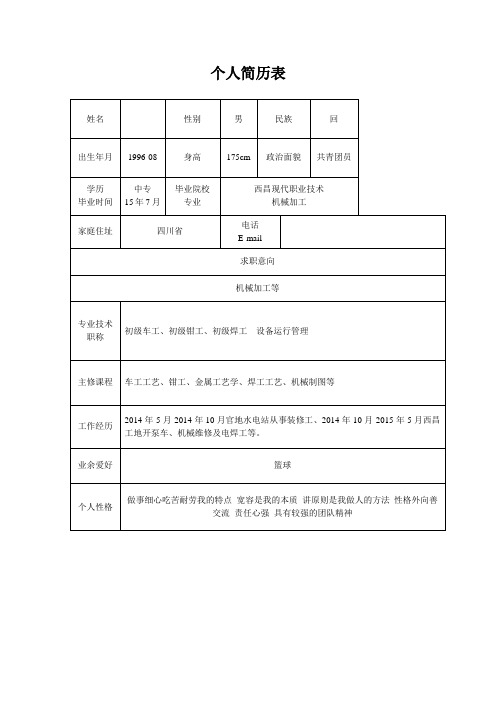 个人简历