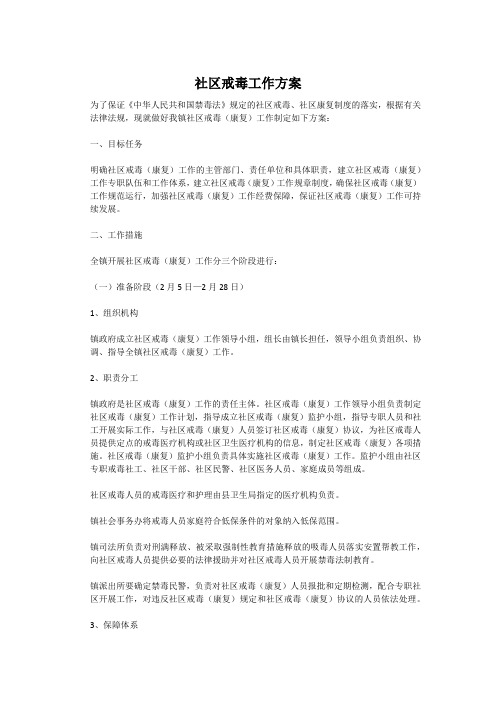 社区戒毒工作方案