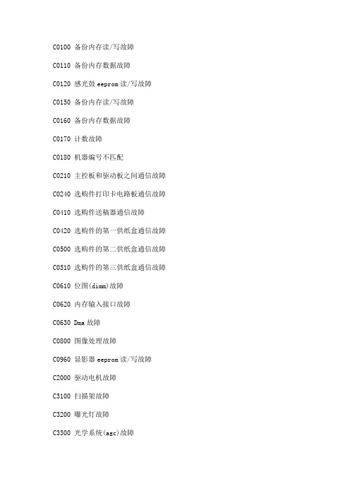 京瓷KM1635_2035故障代码