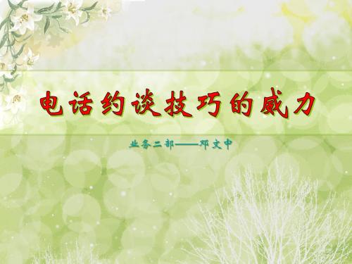电话约谈技巧的威力—邓文中