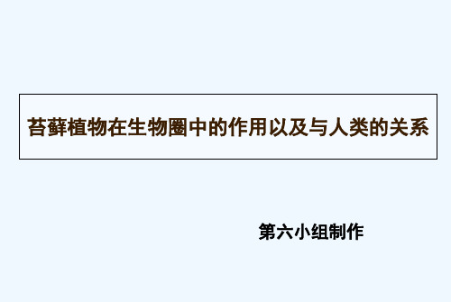 生物人教版七年级上册学生展示《苔藓植物的作用以及与人类的关系》